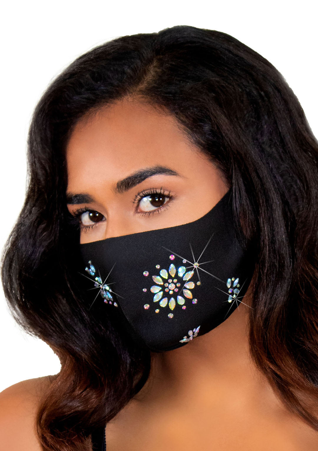 Fleur Rhinestone Face Mask