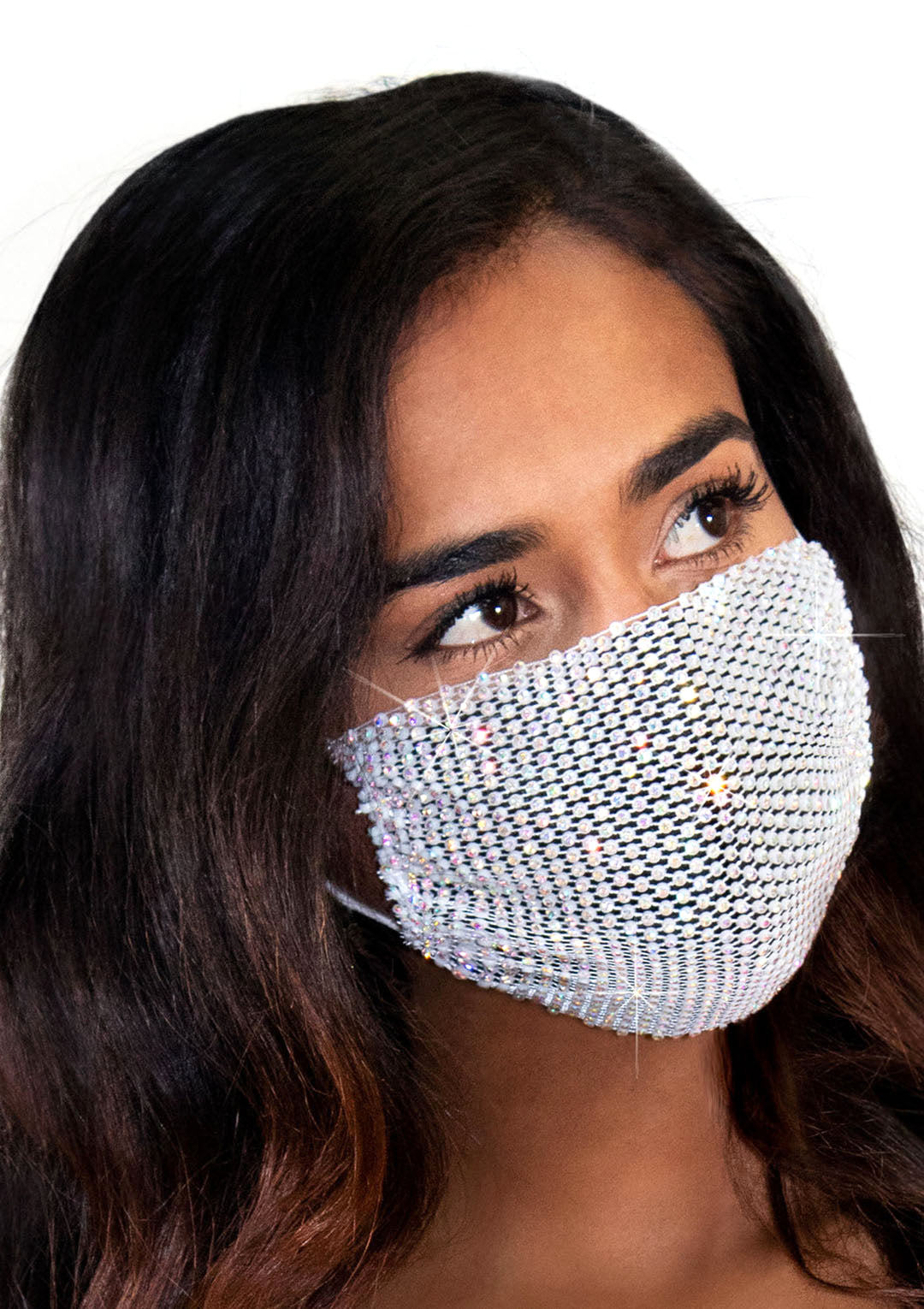 Harlow Rhinestone Mesh Adjustable Face Mask