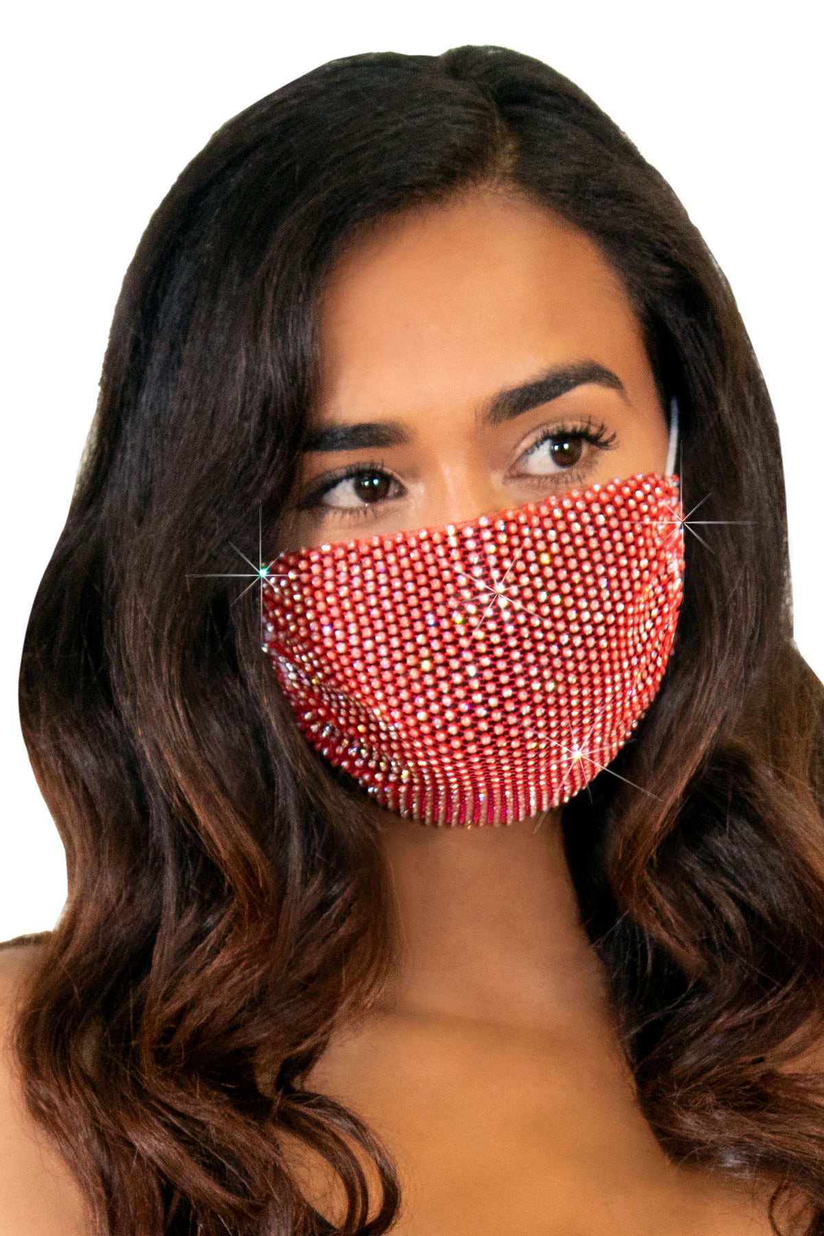 Harlow Rhinestone Mesh Adjustable Face Mask