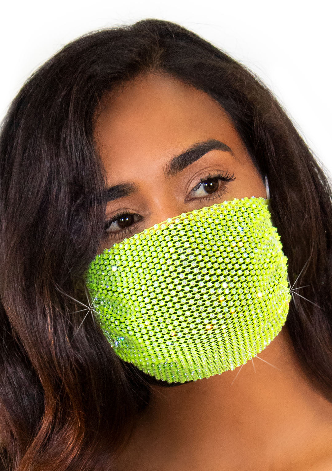 Harlow Rhinestone Mesh Adjustable Face Mask