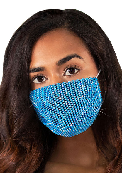 Harlow Rhinestone Mesh Adjustable Face Mask