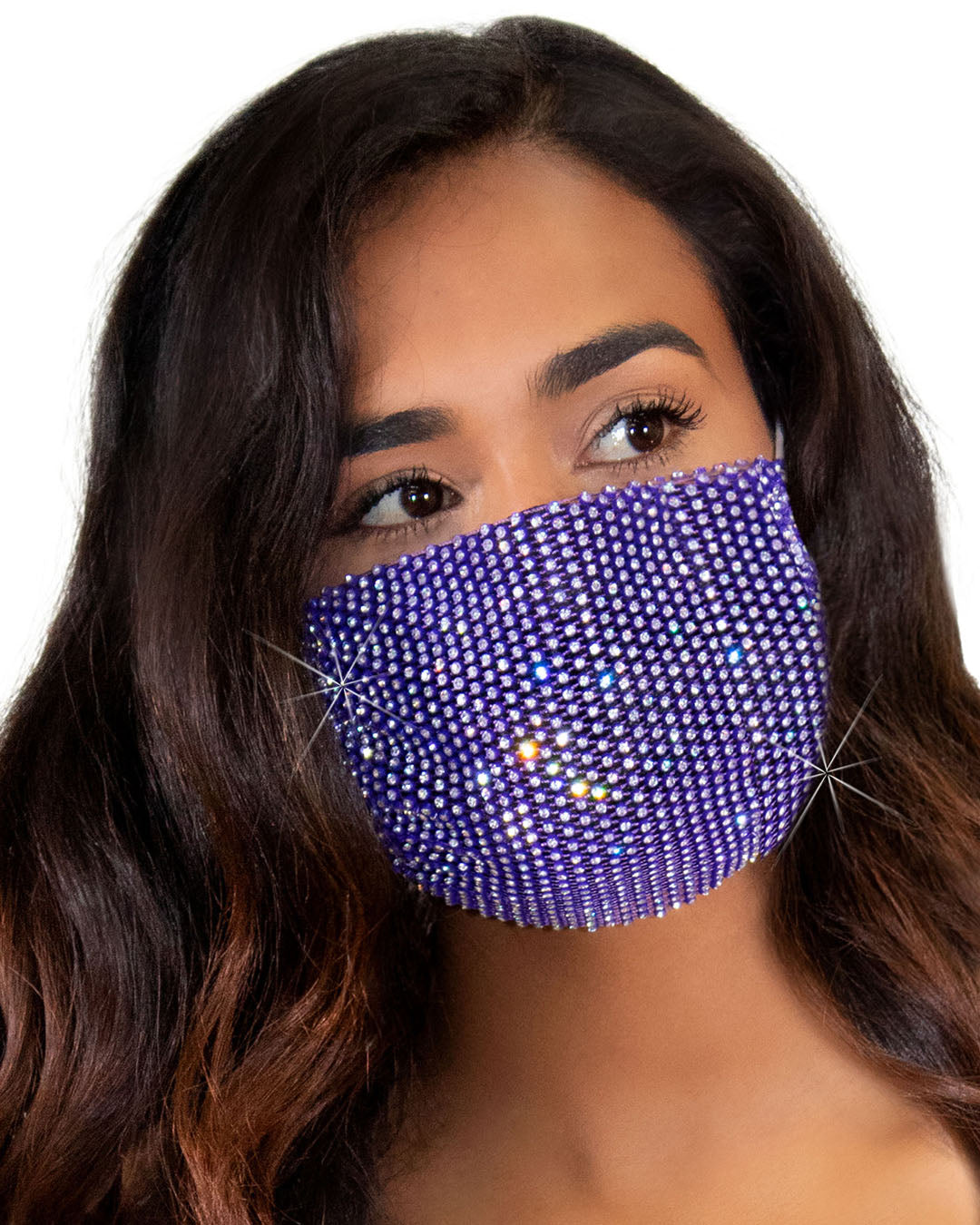 Harlow Rhinestone Mesh Adjustable Face Mask