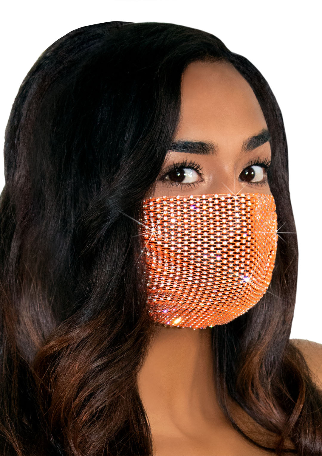 Harlow Rhinestone Mesh Adjustable Face Mask