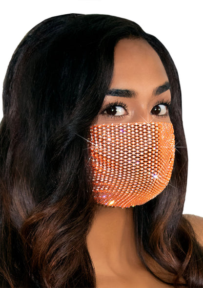 Harlow Rhinestone Mesh Adjustable Face Mask