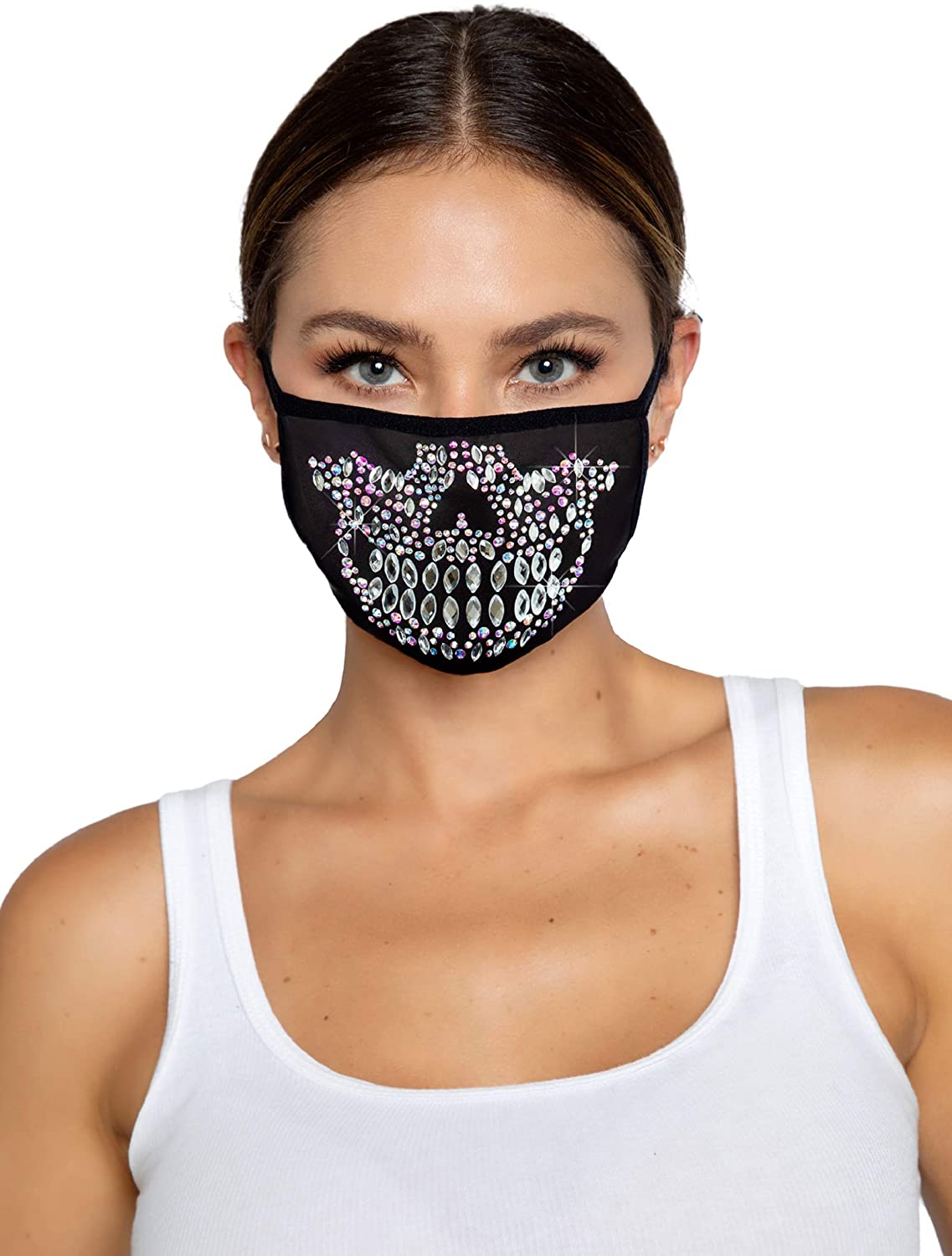 Skeleton Rhinestone Face Mask