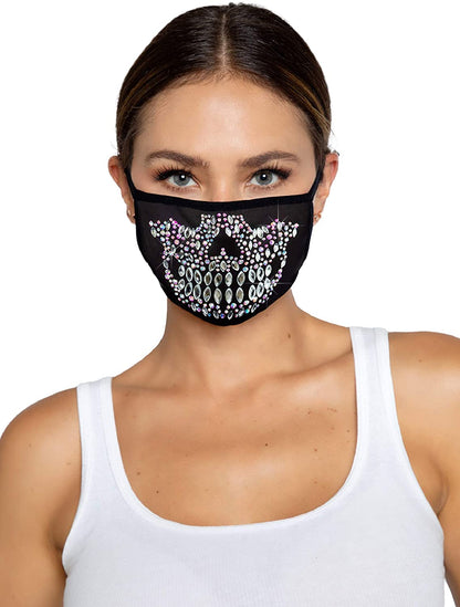 Skeleton Rhinestone Face Mask
