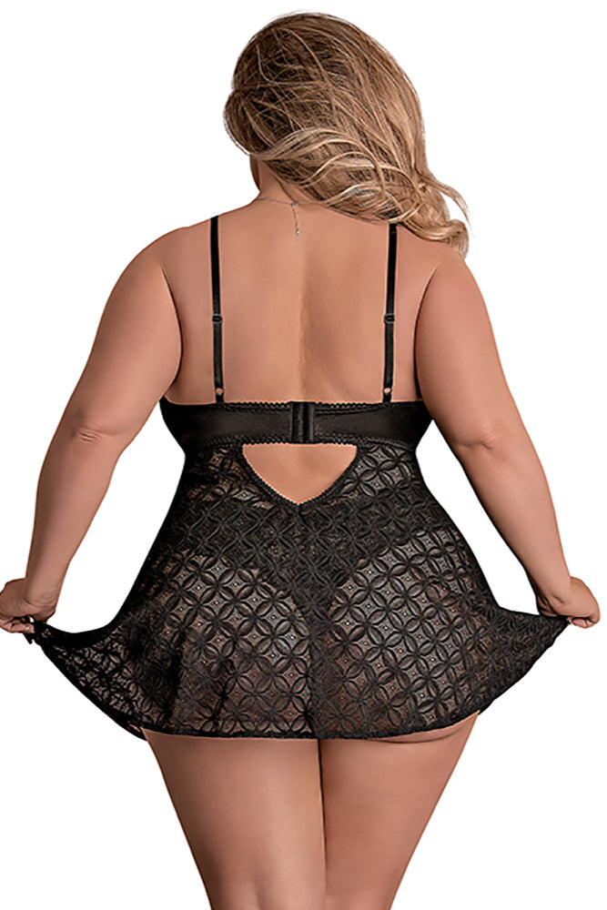 M153 Baby Doll & Split Crotch Panty - Back View