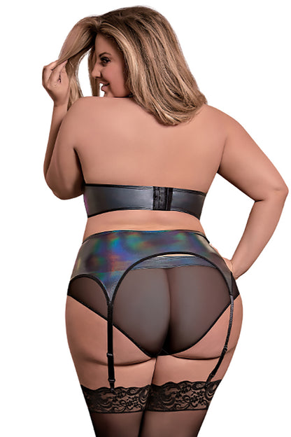 M165 Halter Bra, Garter & Panty Set - Back View