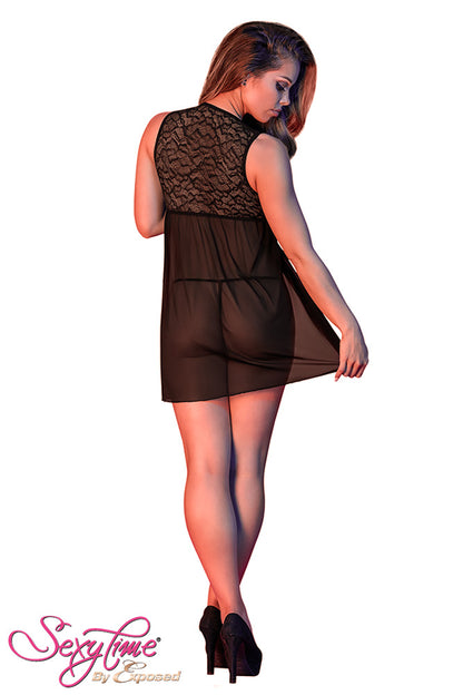 M194 Fly Away Baby Doll & G-String Set - Back View
