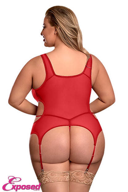 M214 Merry Widow & Crotchless G-String - Back View