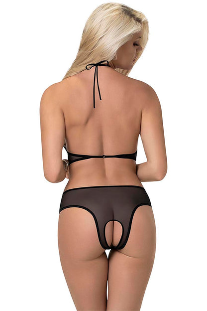 M244 Crotchless Underboob Teddy w/Split Back - Back View