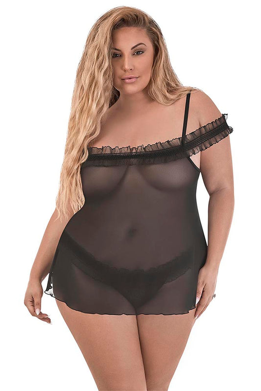 M251 Fly Away Baby Doll & Split Crotch Thong