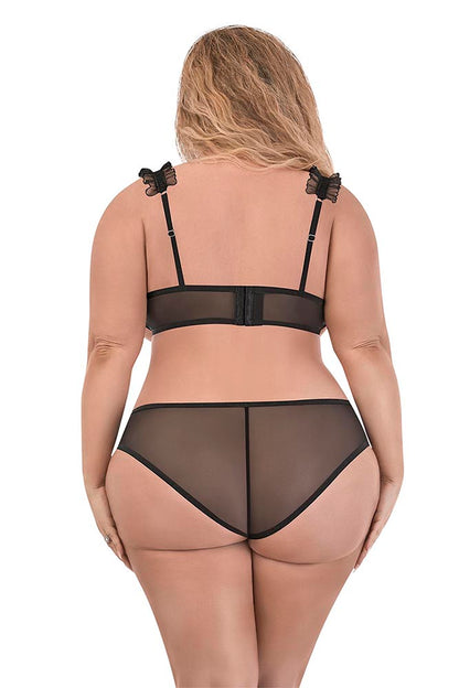 M252 Open Cup Bralette & Cut Out Boy Short - Back View
