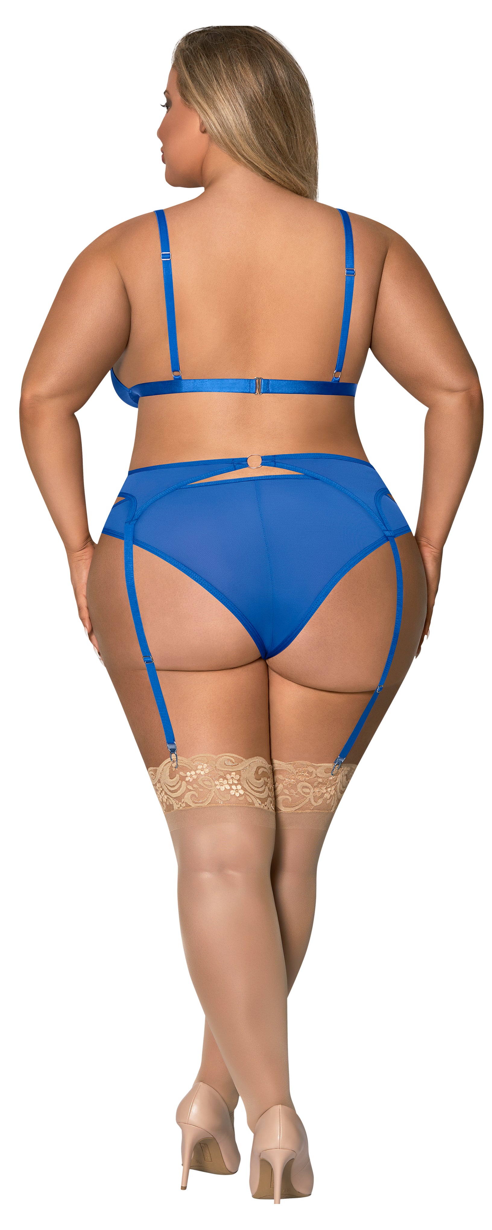 M260 Bra, Garter & Rouched Panty - Back View