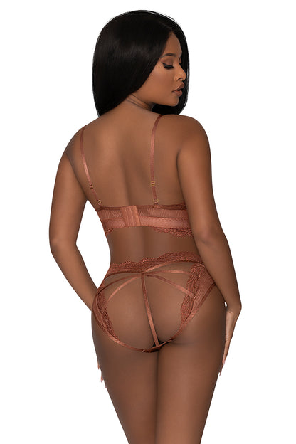 M273 Bralette & Open Back G-Panty - Back View