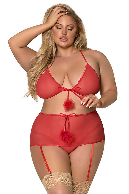 M279 Marabou Bra, Garter Skirt & G Set