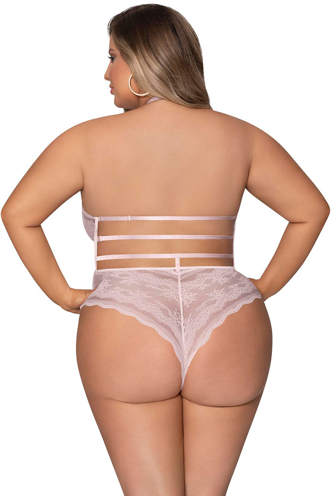 M282 Strappy Back Teddy w/Snap Crotch - Back View