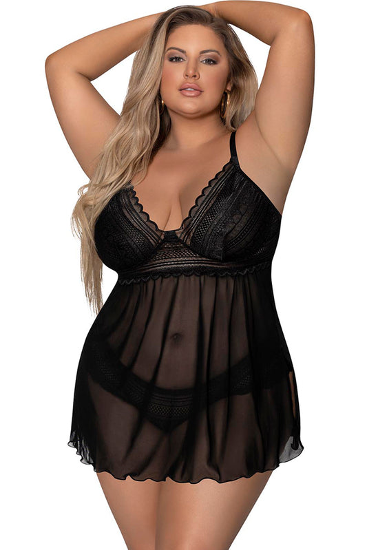 M291 Baby Doll & Split Crotch Tanga