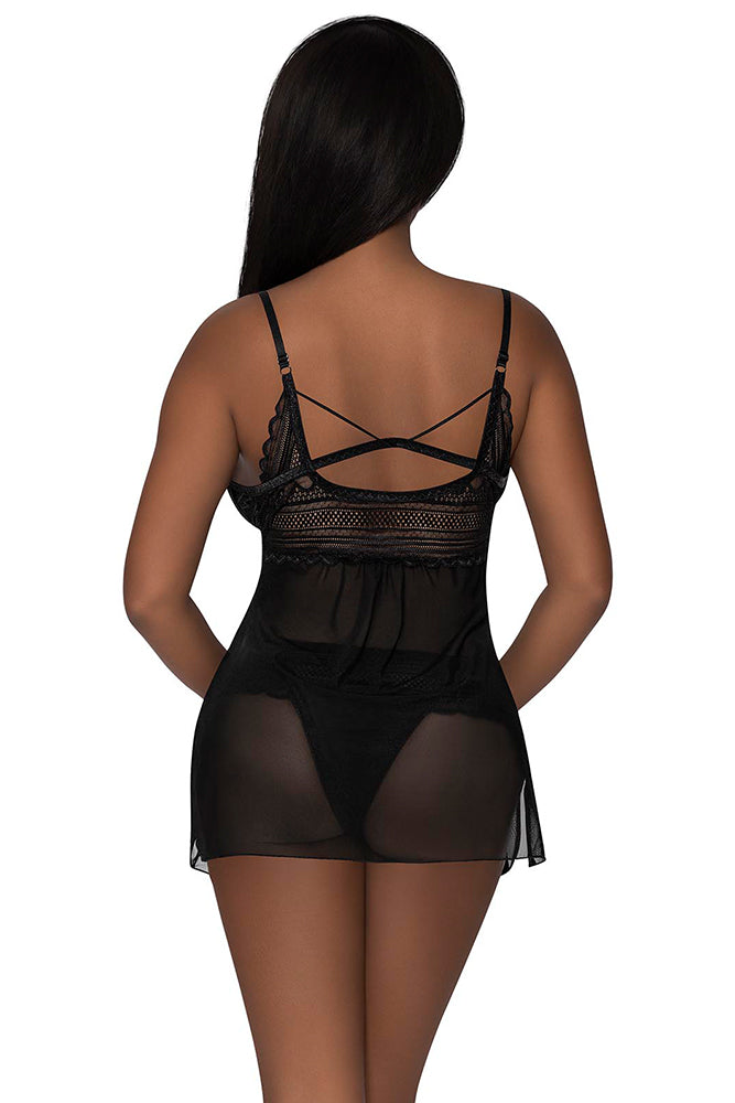 M291 Baby Doll & Split Crotch Tanga - Back View