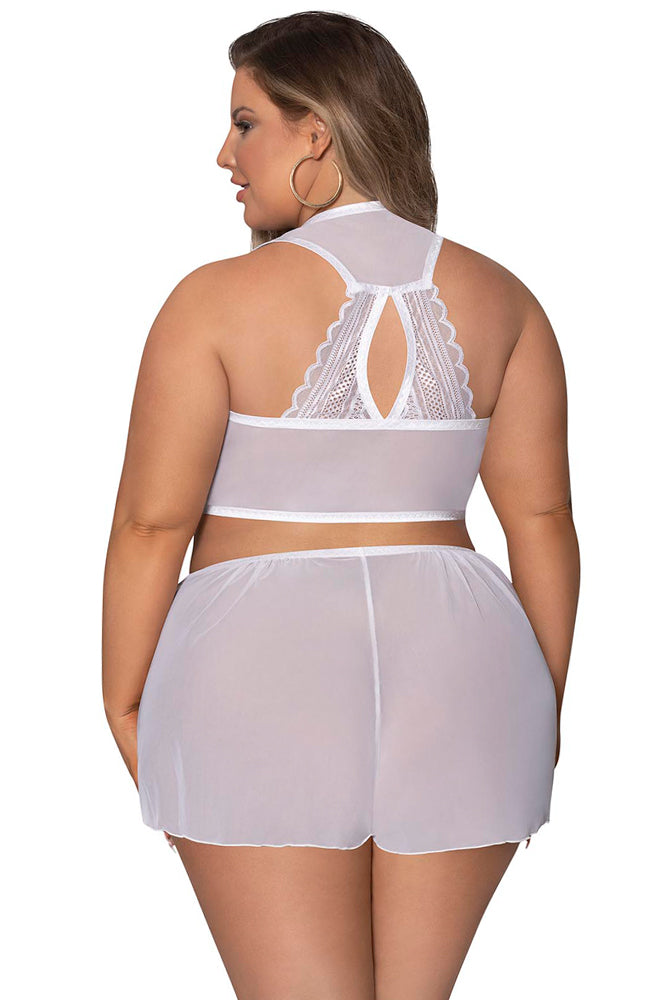 M292 Tie Front Halter & Tap Pant - Back View