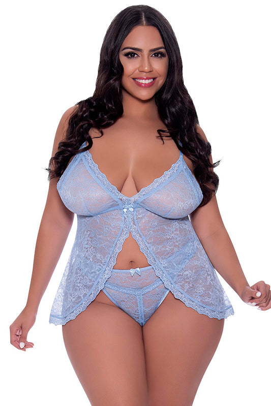M307 Baby Doll & Split Crotch Panty Set