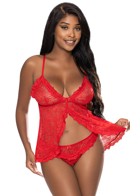 M307 Babydoll & Split Crotch Panty Set