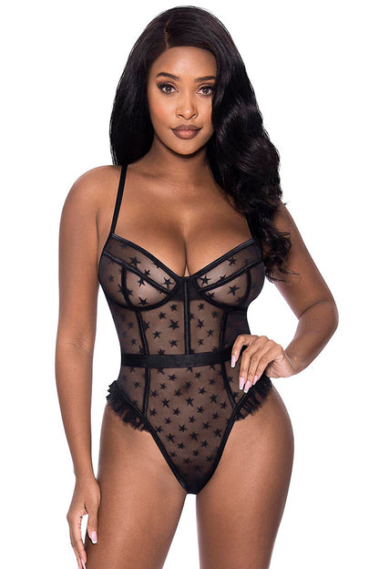 M317 High Leg Teddy w/ Snap Cotch