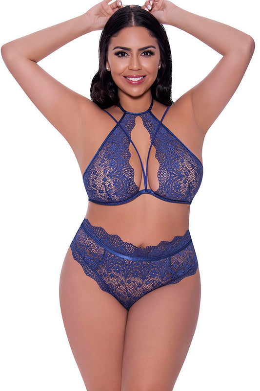 M345 Halter & Lace Up Panty Set