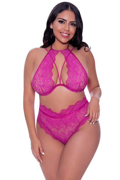M345 Halter & Lace Up Panty Set