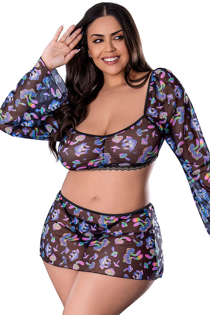 M376 Crop Top, Skirt & G-String Set