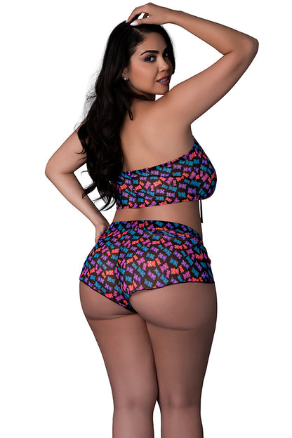 M404 Halter Top & Hot Short Set - Back View