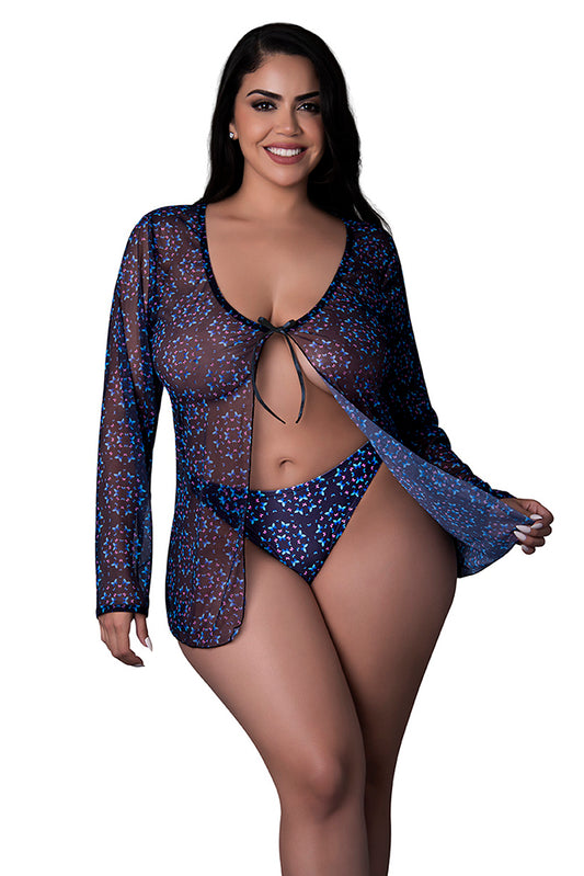 M405 Tie Front Jacket & Thong Set