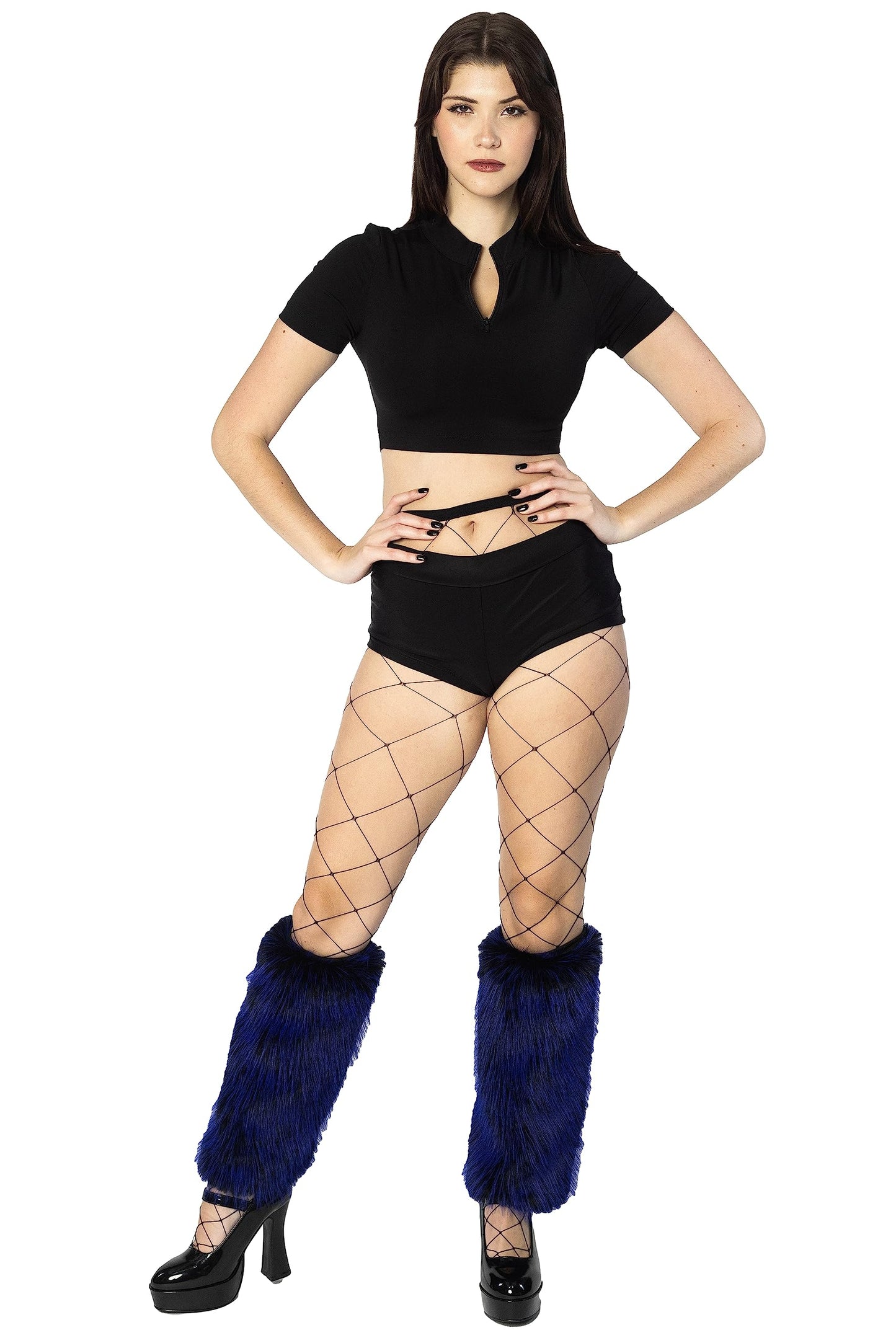 Women's Boot Cuff Cover for Party Costumes Furry Festival Leg Warmers, Blue