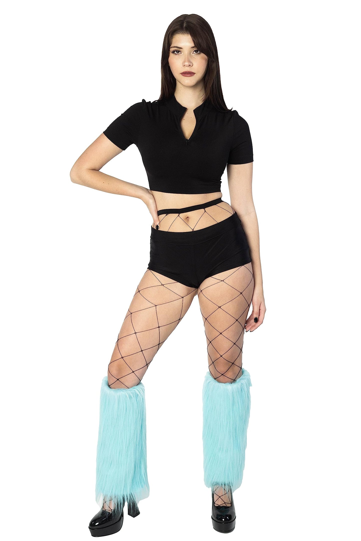 Women's Boot Cuff Cover for Party Costumes Furry Festival Leg Warmers, Turquoise