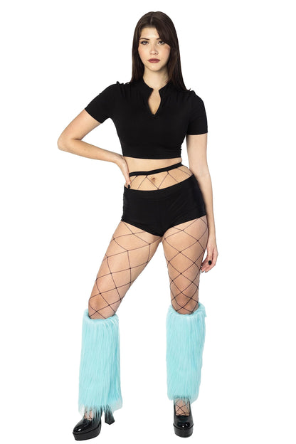 Women's Boot Cuff Cover for Party Costumes Furry Festival Leg Warmers, Turquoise