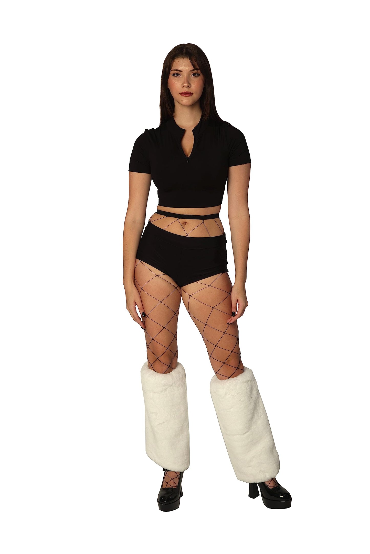 Women's Boot Cuff Cover for Party Costumes Furry Festival Leg Warmers, White