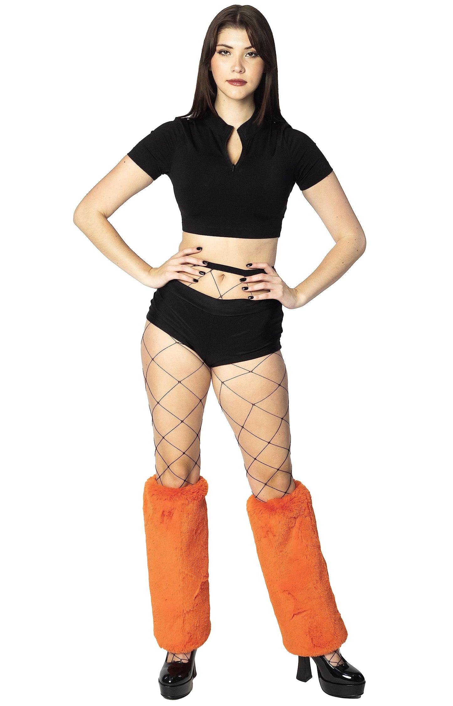 Women's Boot Cuff Cover for Party Costumes Furry Festival Leg Warmers, Neon Orange