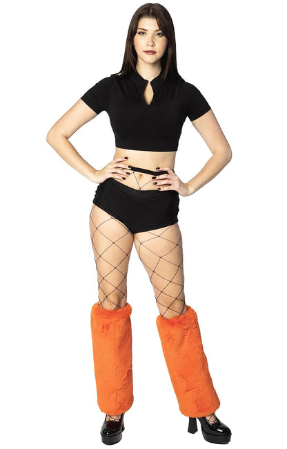 Women's Boot Cuff Cover for Party Costumes Furry Festival Leg Warmers, Neon Orange