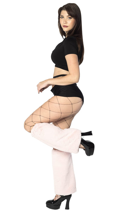 Women's Boot Cuff Cover for Party Costumes Furry Festival Leg Warmers, Baby Pink