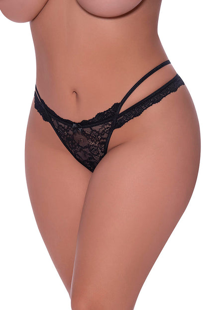 P401 Cross Strap Split Crotch Tanga