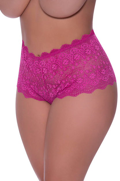 P408 Split Crotch Lace Boy Short
