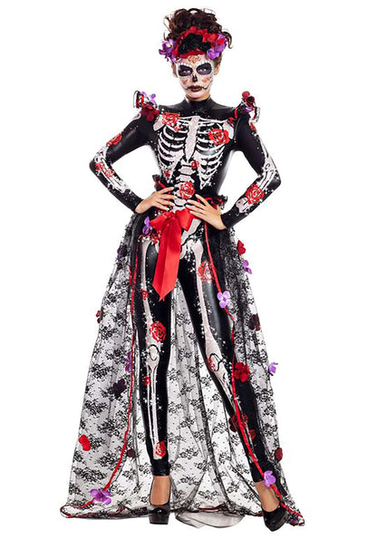 Party King Women's Rosas Day of The Dead Costume