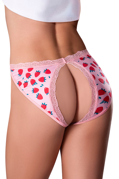 PL04 Split Back & Crotchless Panty w/ Lube - Back View