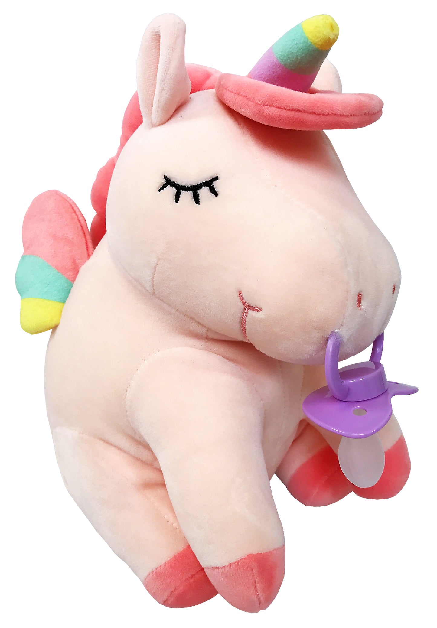 Pacifier Stuffie Animal Plush Kiss The Unicorn Pacifier Holder