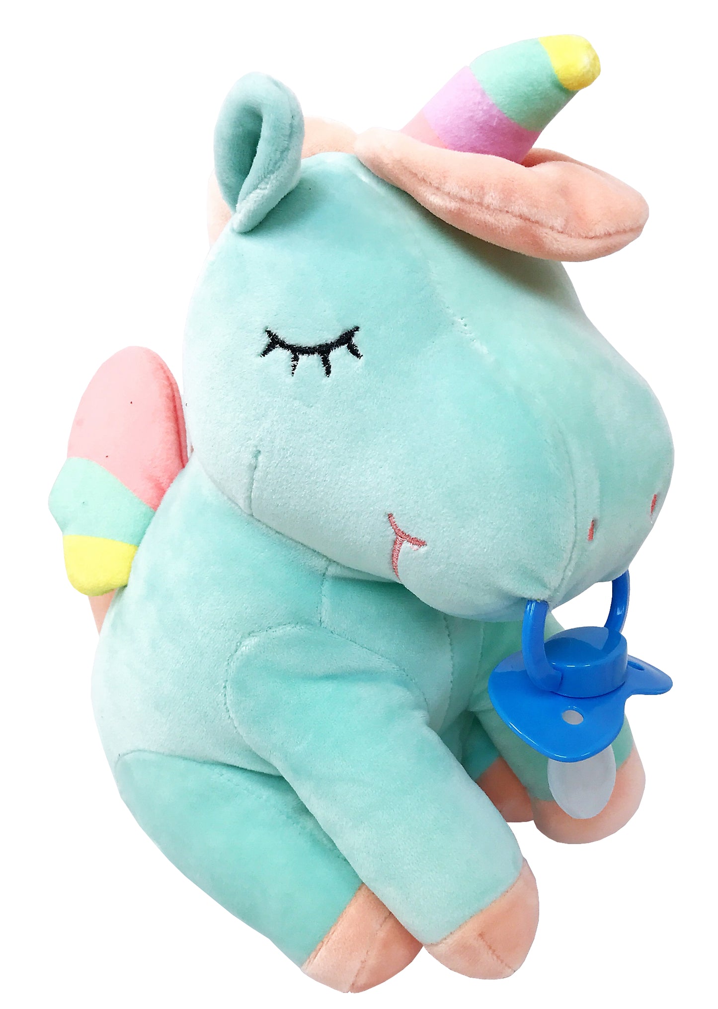 Pacifier Stuffie Animal Plush Kiss The Unicorn Pacifier Holder