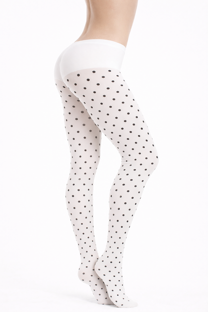 Envy Body Shop Womens Opaque Sheer Polka Dot Pantyhose
