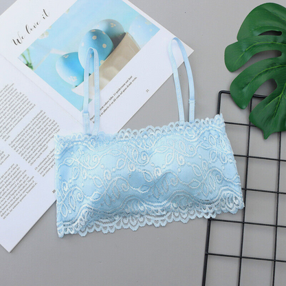 Envy Body Shop Sexy Lace Tube Top Bandeau Crop Stretch Strapless Bra
