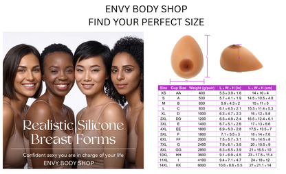 Envy Body Shop Classic Tear Drop Silicone Breast Forms