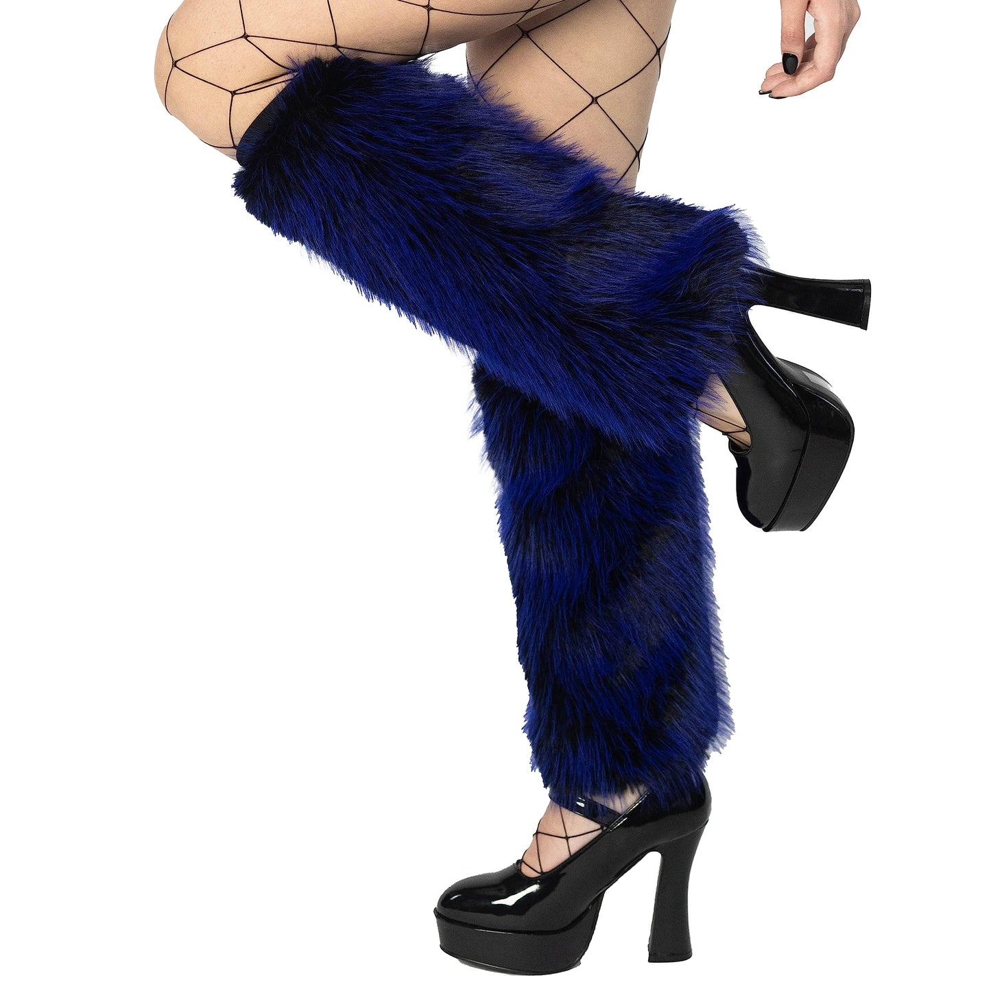 Women's Boot Cuff Cover for Party Costumes Furry Festival Leg Warmers, Blue