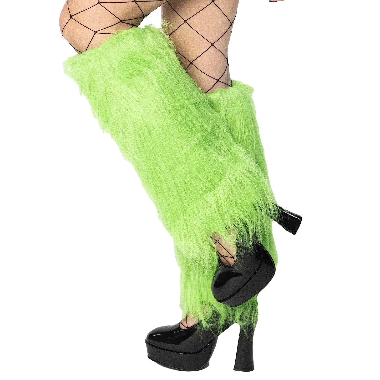 Women's Boot Cuff Cover for Party Costumes Furry Festival Leg Warmers, Neon Green